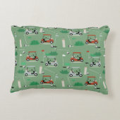 ゴルフカートモダンゴルファーテーマパターン アクセントクッション (裏面)