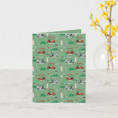 ゴルフカートモダンゴルファーテーマパターン カード (黄色い花)