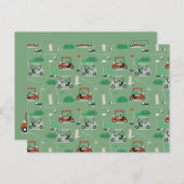 ゴルフカートモダンゴルファーテーマパターン シーズンポストカード (正面/裏面)