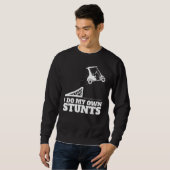 ゴルフカート事故自分のスタントおもしろいプレゼント スウェットシャツ (正面フル)