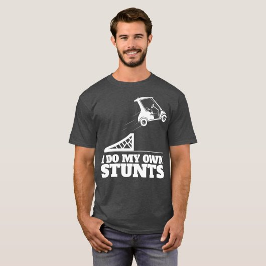 ゴルフカート事故自分のスタントおもしろい Tシャツ (正面フル)