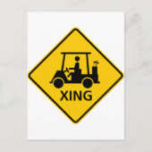 ゴルフカート交差点ハイウェイサイン ポストカード (正面)