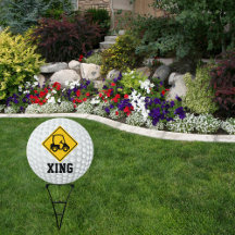 ゴルフカート交差点ヤード標識