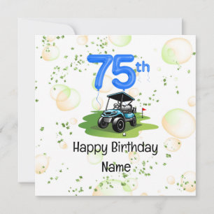 ゴルフカート付きゴルファーのためのゴルフ75番目の誕生日 カード