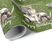 ゴルフカート付きゴルフ誕生日 ラッピングペーパー (ロールコーナー)