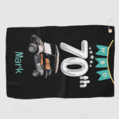 ゴルフカート付きゴルフ70誕生日 ゴルフタオル (横)