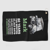 ゴルフカート付き60誕生日 ゴルフタオル (横)