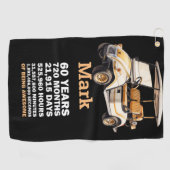 ゴルフカート付き60誕生日 ゴルフタオル (横)