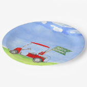 ゴルフカート包み紙付きゴルフハッピーバースデー ペーパープレート (アングル)