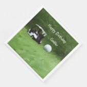 ゴルフカート及びグリーンナプキン上のゴルフボール (コーナー)