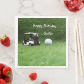 ゴルフカート及びグリーンナプキン上のゴルフボール (インサイチュ)