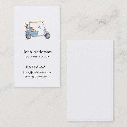 ゴルフカート及びバッグゴルフプロ又はインストラクター 名刺 (正面/裏面)
