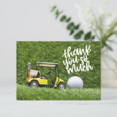 ゴルフカート及びボールを備えたゴルファー用のゴルフサンキューカード サンキューカード (スタンド正面)