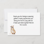 ゴルフカート及びボールを備えたゴルファー用のゴルフサンキューカード サンキューカード (裏面)