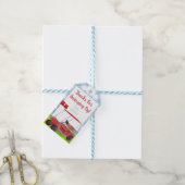 ゴルフカート名門私立校風のブルーホワイトギンガムプレイド ギフトタグ (より糸付き)