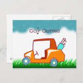 ゴルフカート外出招待状 インビテーションポストカード (正面/裏面)
