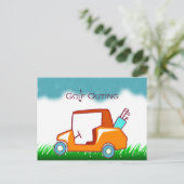 ゴルフカート外出招待状 インビテーションポストカード (スタンド正面)