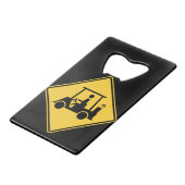 ゴルフカート注意標識 クレジットカード栓抜き (正面アングル)