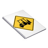 ゴルフカート注意標識 ノートブック (右側)