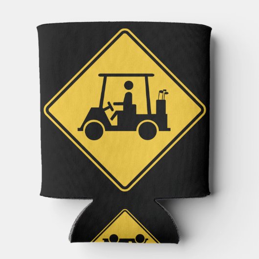 ゴルフカート注意標識 缶クーラー (裏面)