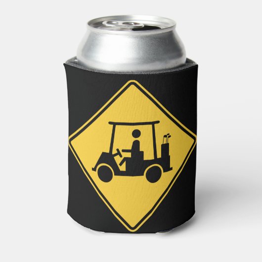 ゴルフカート注意標識 缶クーラー (缶裏面)