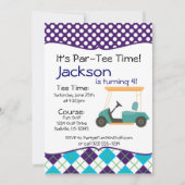 ゴルフカート誕生日パーティーの招待 招待状 (正面)
