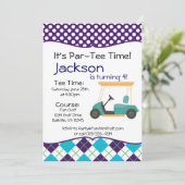 ゴルフカート誕生日パーティーの招待 招待状 (スタンド正面)