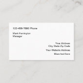 ゴルフカート販売およびサービス 名刺 (裏面)