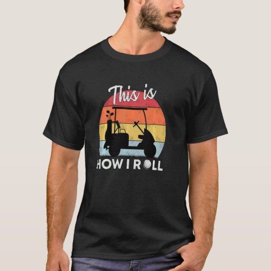 ゴルフカート転がのレトロゴルファー羽五郎 Tシャツ (正面)
