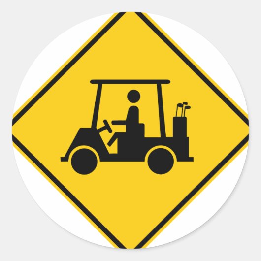 ゴルフカート道路標識 ラウンドシール (正面)