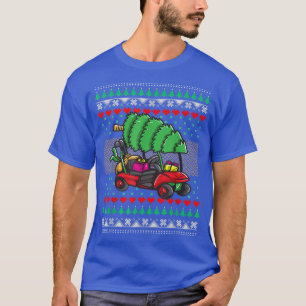 ゴルフカート醜いクリスマスセーターGolf Christmas Gif Tシャツ