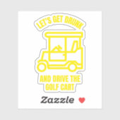 ゴルフカート飲を取って運転しようおもしろい シール (シート)