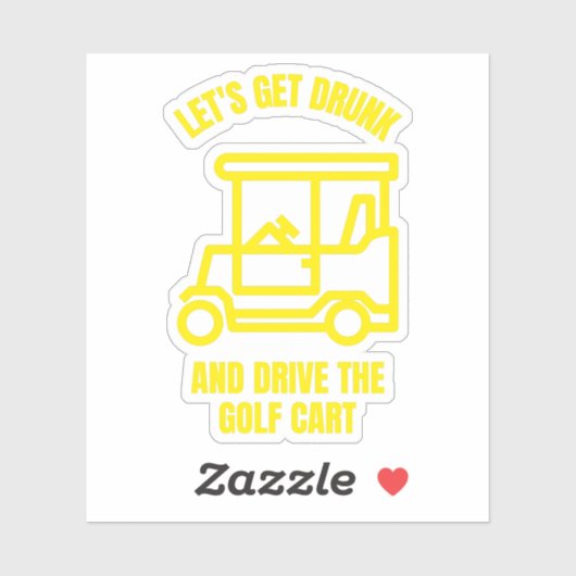 ゴルフカート飲を取って運転しようおもしろい シール (シート)