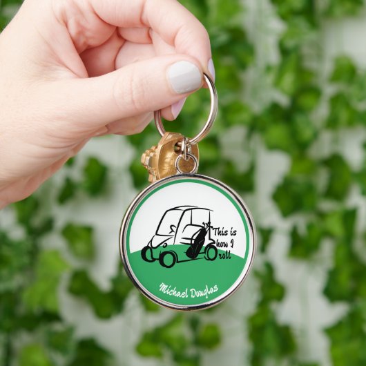 ゴルフカート、これが私のゴルフ転がのパーソナライズされた方法 キーホルダー (手)