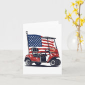 ゴルフカート アメリカ国旗 7月4日 スポーツ 愛国者 カード (黄色い花)