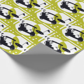 ゴルフカート、クラブ、グリーン ラッピングペーパー (角)