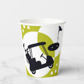 ゴルフカート、クラブ、グリーン 紙コップ (裏面)