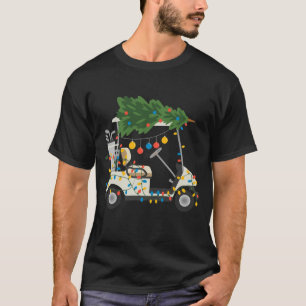 ゴルフカート クリスマスツリー ライト クリスマス スポーツゴルファー Tシャツ