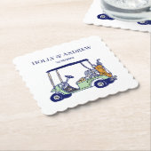 ゴルフカート ゴルフバッグ クラブ ウェディング DIY マルチカラー #3 ペーパーコースター (アングル)