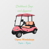 ゴルフカート/ゴルフ乳母車漫画イラストレーション ウィンドウサイン (シート)