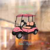 ゴルフカート/ゴルフ乳母車漫画イラストレーション ウィンドウサイン (シート2)