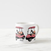 ゴルフカート/ゴルフ乳母車漫画イラストレーション エスプレッソカップ (正面右)