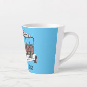 ゴルフカート/ゴルフ乳母車漫画イラストレーション カフェラテマグ (右)