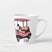 ゴルフカート/ゴルフ乳母車漫画イラストレーション カフェラテマグ (右)