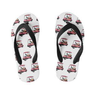 ゴルフカート/ゴルフ乳母車漫画イラストレーション キッズビーチサンダル