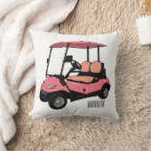 ゴルフカート/ゴルフ乳母車漫画イラストレーション クッション (ブランケット)