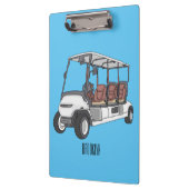 ゴルフカート/ゴルフ乳母車漫画イラストレーション クリップボード (左)