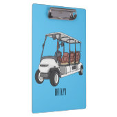 ゴルフカート/ゴルフ乳母車漫画イラストレーション クリップボード (右)