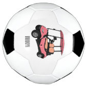 ゴルフカート/ゴルフ乳母車漫画イラストレーション サッカーボール (回転)