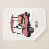 ゴルフカート/ゴルフ乳母車漫画イラストレーション シェルパブランケット (正面(横))